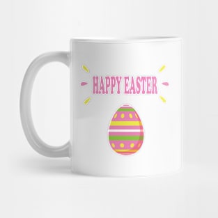 Happy Easter in Green Pink Yellow & White Mug